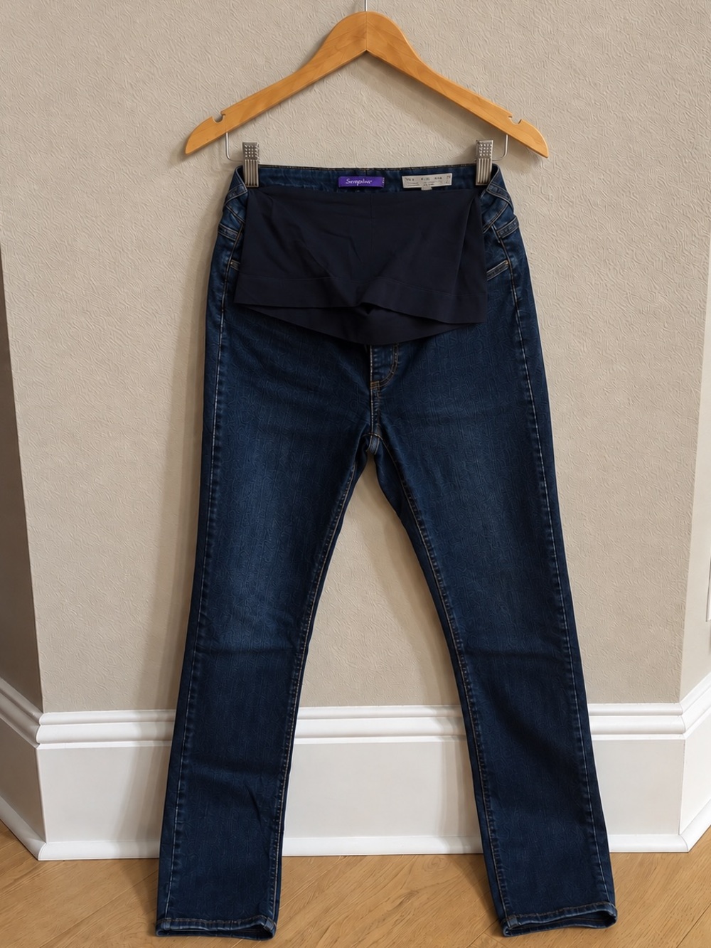 Seraphine Tall Over-Bump Bootcut Maternity Jeans - Classic Blue Wash